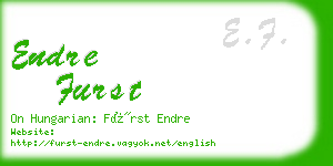 endre furst business card